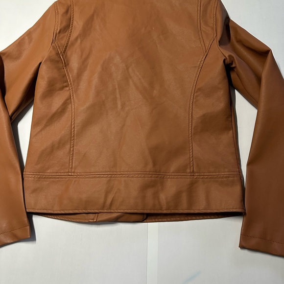 Vine & Valley women’s size M faux leather Moto‎ crop jacket/front zip closure - Picture 7 of 10